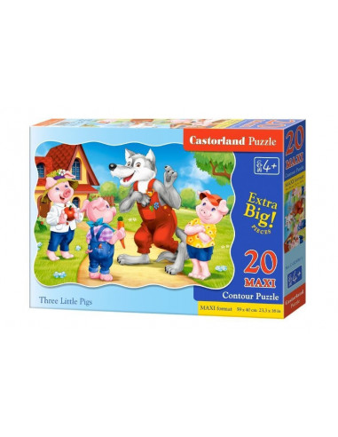 Cei Trei Purcelusi, Puzzle Castorland Maxi, 20 Piese,Uniq2399