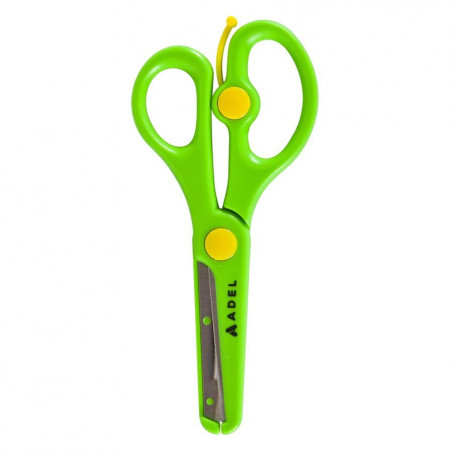 Foarfeca Scolara Adel Cu Retur Si Protectie, 13 cm, Verde Foarfeca Scolara Adel Cu Retur Si Protectie, 13 cm, Verde