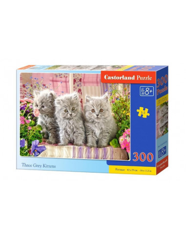 Trei Pisicute Gri, Puzzle Castorland, 300 Piese,Uniq30330