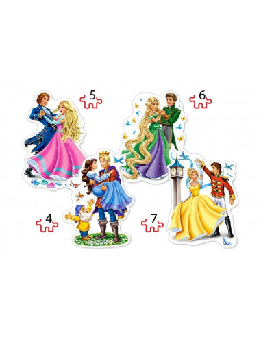 Printesele Indragostite, Puzzle Castorland 4 In 1 - 4, 5, 6, 7