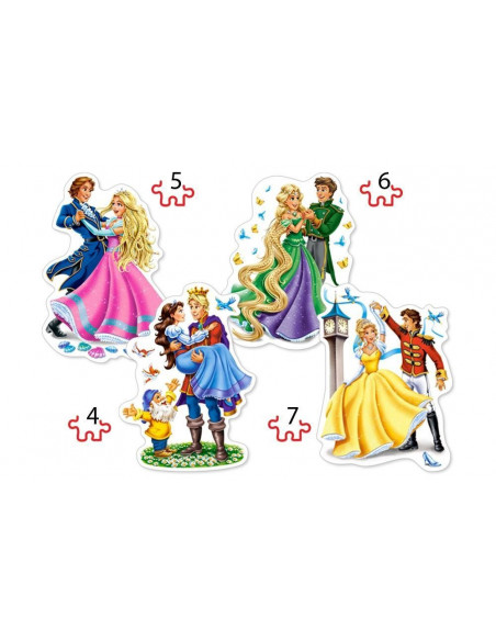 Printesele Indragostite, Puzzle Castorland 4 In 1 - 4, 5, 6, 7