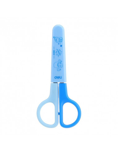 Foarfeca Scolara Deli Cu Protectie Plastic, 12 cm