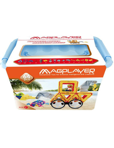 Joc de constructie magnetic - 64 piese,MPT-64