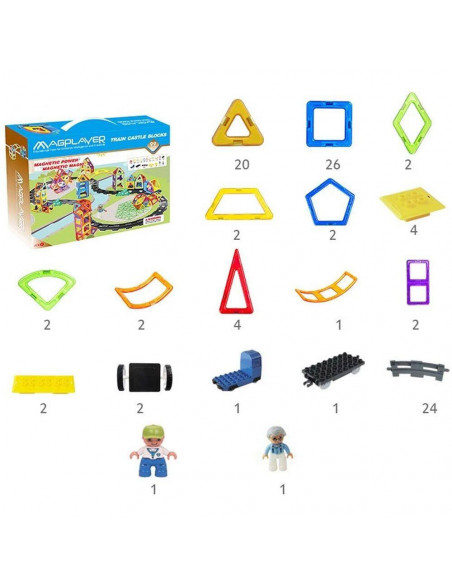 Joc de constructie magnetic - 99 piese,MPK-99