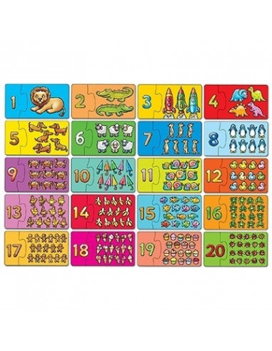 Puzzle Potriveste si numara de la 1 la 20 MATCH AND COUNT,OR219