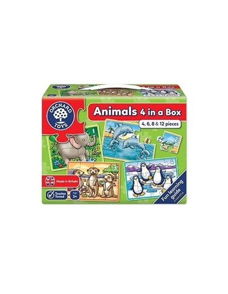 Set 4 Puzzle Animale (4 6 8 & 12 piese) ANIMALS FOUR IN A