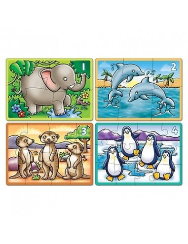 Set 4 Puzzle Animale (4 6 8 & 12 piese) ANIMALS FOUR IN A