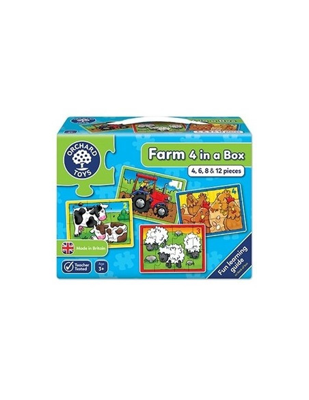 Set 4 Puzzle Orchard Toys La Ferma Piese Farm Four In A Box, 4 Set 4 Puzzle Orchard Toys La Ferma Piese Farm Four In A Box, 4