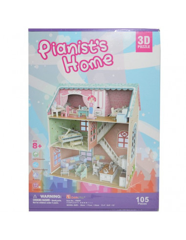 Puzzle 3D Casuta, 105 Piese,16789