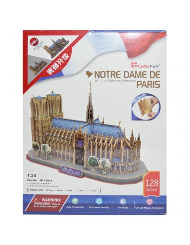 Puzzle 3D Notre Dame De Paris, 128 Piese,16793