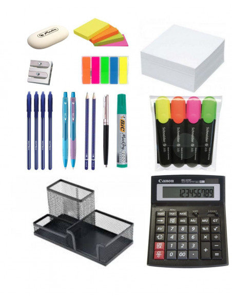 Set Birou 8 - Calculator, Suport Instrumente De Scris, Notes Set Birou 8 - Calculator, Suport Instrumente De Scris, Notes