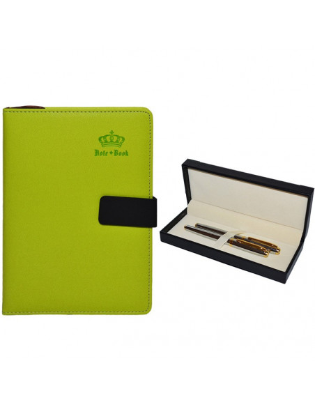 Set Office - Agenda A5 Nedatata Verde cu magnet, 120 File cu Set Office - Agenda A5 Nedatata Verde cu magnet, 120 File cu