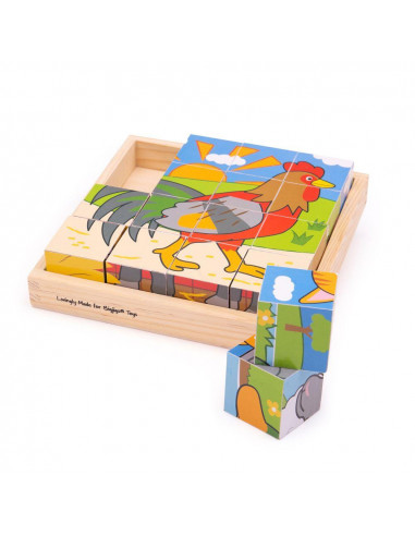 Puzzle cubic - Animalute de la ferma,BJ798