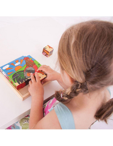 Puzzle cubic - Animalute de la ferma,BJ798
