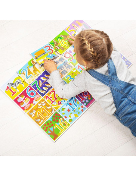 Puzzle de podea cu numere (20 piese),BJ559