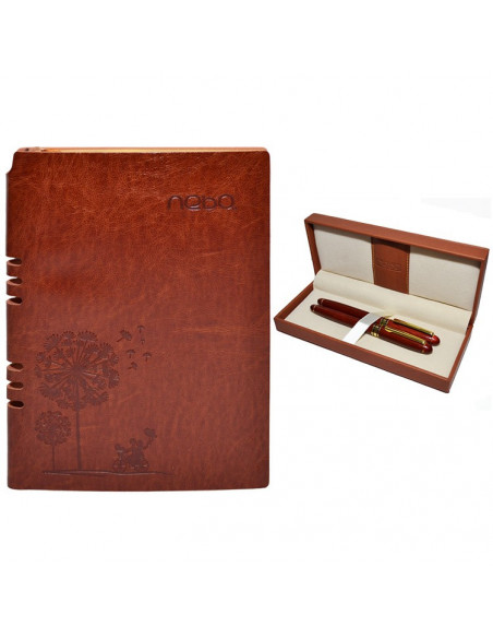 Set Office 1 - Agenda A5 Coperta Piele Eco, 100 File cu Pix si Set Office 1 - Agenda A5 Coperta Piele Eco, 100 File cu Pix si