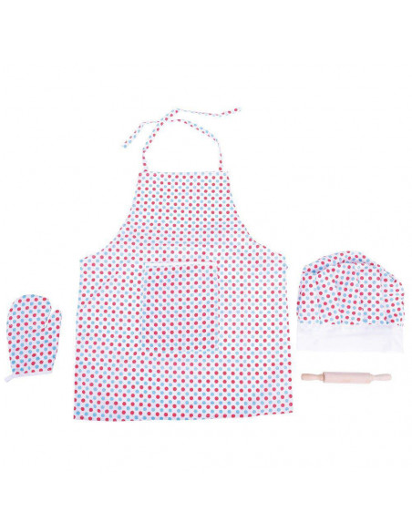 Set sortulet si accesorii alb cu buline,BJ633