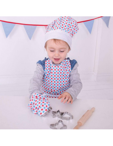 Set sortulet si accesorii alb cu buline,BJ633