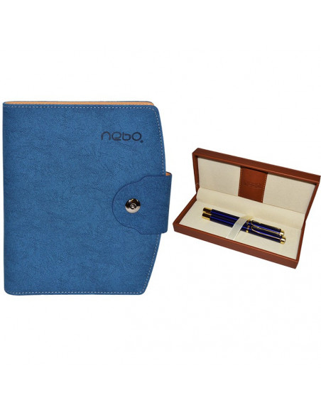Set Office Agenda A5 Nedatata cu buton Albastra, 100 File cu Set Office Agenda A5 Nedatata cu buton Albastra, 100 File cu