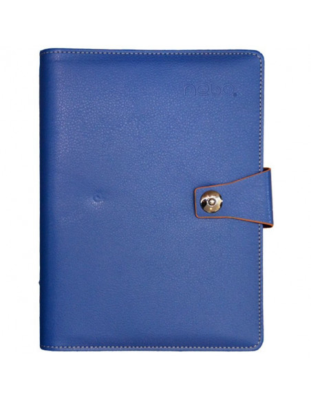 Set Office 4 - Agenda A5 Nedatata cu buton Albastra, 100 File
