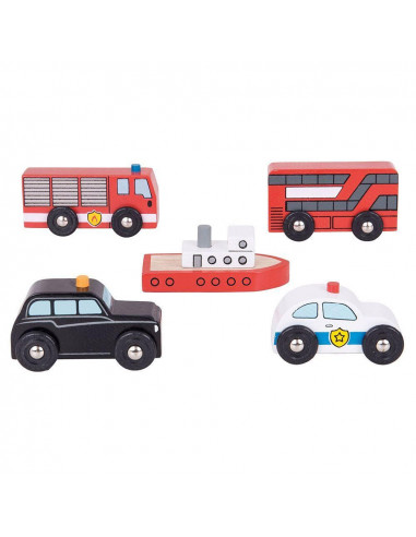 Set 5 vehicule din lemn,BJT064