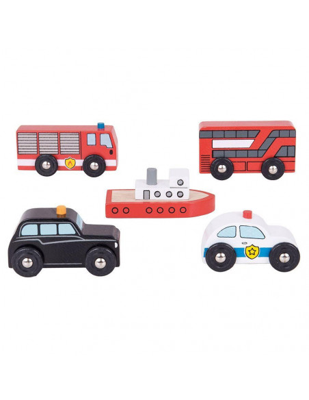 Set 5 vehicule din lemn,BJT064