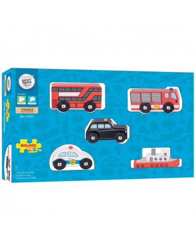 Set 5 vehicule din lemn,BJT064