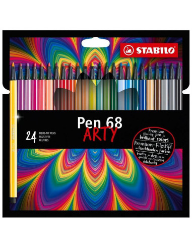 SW6824120,Set Carioci Stabilo Pen 68, 1 mm - Colectia Arty, 24 culori/set