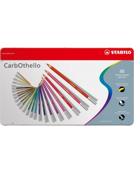 SW14486,Set Creioane colorate Stabilo CarbOthello, cutie metal, 48 culori/set