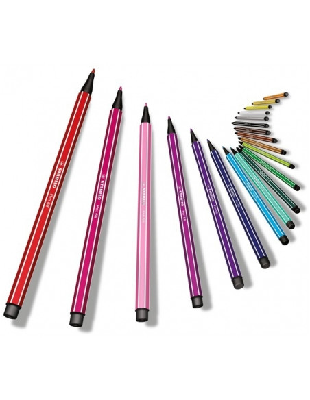 SW682002101,Carioca Stabilo Pen 68 Zebrui fuchsia cu agatatoare. 20 culori/set