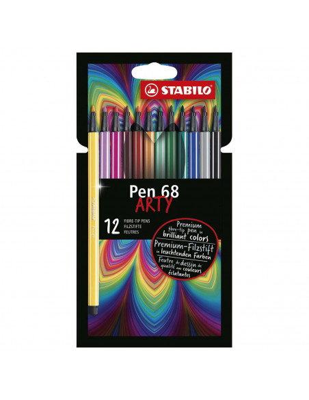 SW6812120,Carioca Stabilo Pen 68 ARTY, 12 culori/set