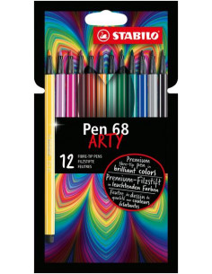 Carioca Stabilo Pen 68 ARTY, 12 culori/set