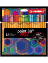 SW8824120,Set Fineliner Stabilo Point 88 Arty, 0.4 mm, 24 culori/set