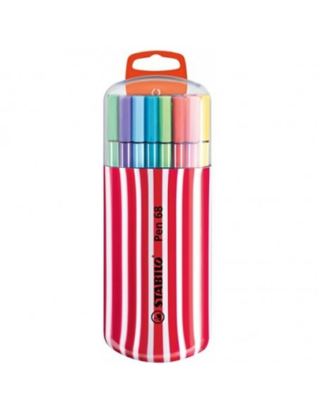 SW682002101,Carioca Stabilo Pen 68 Zebrui fuchsia cu agatatoare. 20 culori/set