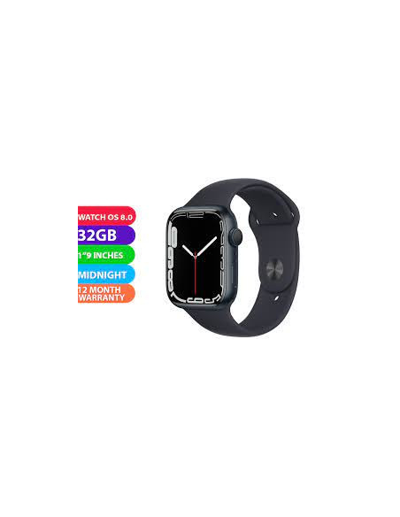 Apple Watch 7, GPS, Carcasa Midnight Aluminium 45mm, Midnight