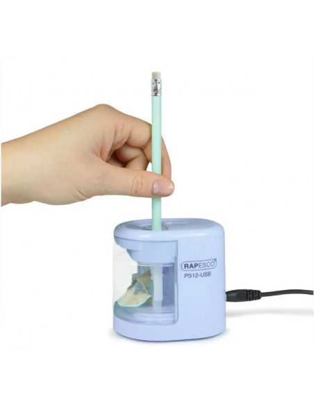Ascutitoare dubla Rapesco PS12-USB, automata, albastru,RP-1447