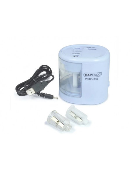 Ascutitoare dubla Rapesco PS12-USB, automata, albastru,RP-1447