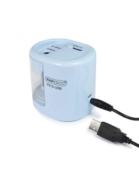 Ascutitoare dubla Rapesco PS12-USB, automata, albastru,RP-1447