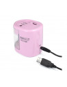 Ascutitoare dubla Rapesco PS12-USB, automata, roz,RP-1446