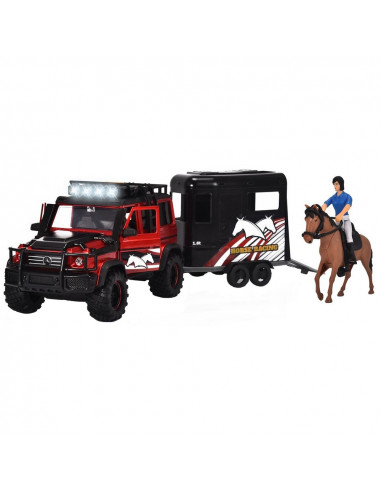 Set Dickie Toys Horse Trailer masina Mercedes-Benz AMG 500 cu