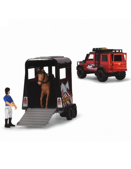 Set Dickie Toys Horse Trailer masina Mercedes-Benz AMG 500 cu