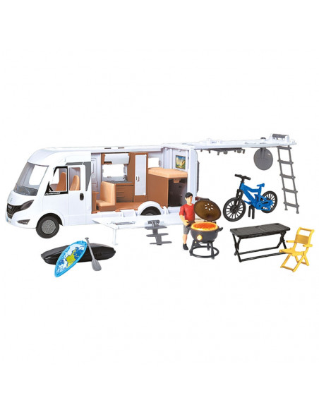 Rulota Dickie Toys Camper Hymer Camping Van Class B cu figurina