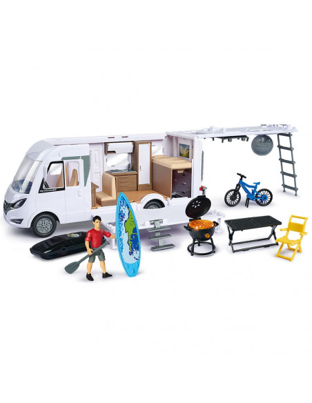 Rulota Dickie Toys Camper Hymer Camping Van Class B cu figurina