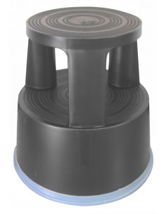 Taburet plastic cu rotile, pentru rafturi inalte, Q-Connect - gri inchis