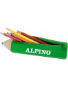 Penar cu fermoar, forma creion, 12 creioane colorate incluse