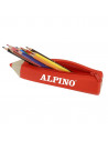 Penar cu fermoar, forma creion, 12 creioane colorate incluse