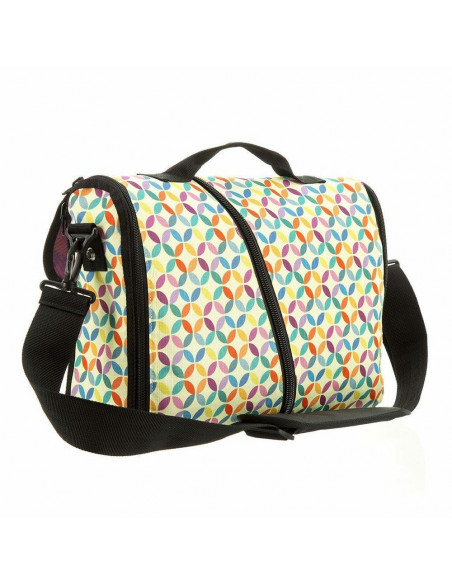 Geanta reversibila ZIPIT, cu husa laptop 14 inch - cercuri