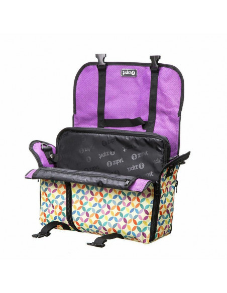 Geanta reversibila ZIPIT, cu husa laptop 14 inch - cercuri