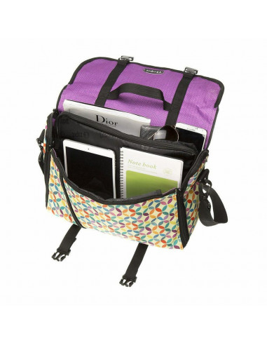 Geanta reversibila ZIPIT, cu husa laptop 14 inch - cercuri