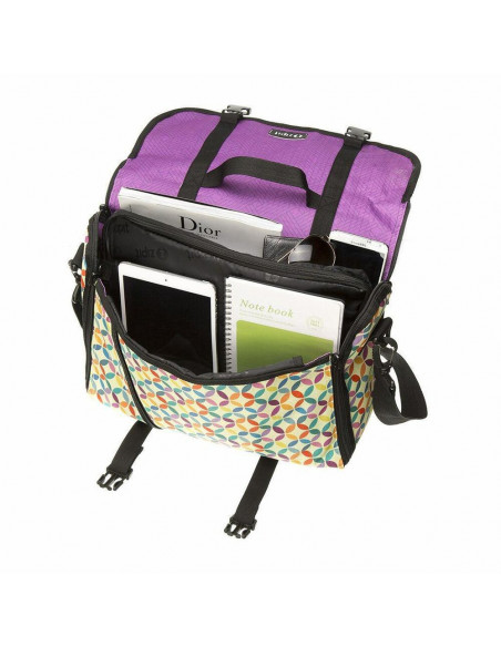 Geanta reversibila ZIPIT, cu husa laptop 14 inch - cercuri